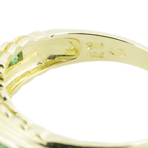 0.19ctw Oval Emerald w/ Emerald & Diamond Accents Gemstone Ring in 14K Yellow Gold - Size 6