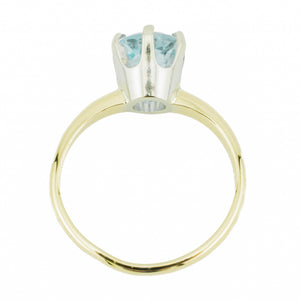 1.25ctw Vintage Aquamarine Solitaire Gemstone Ring in 14K Yellow Gold - Size 6.5