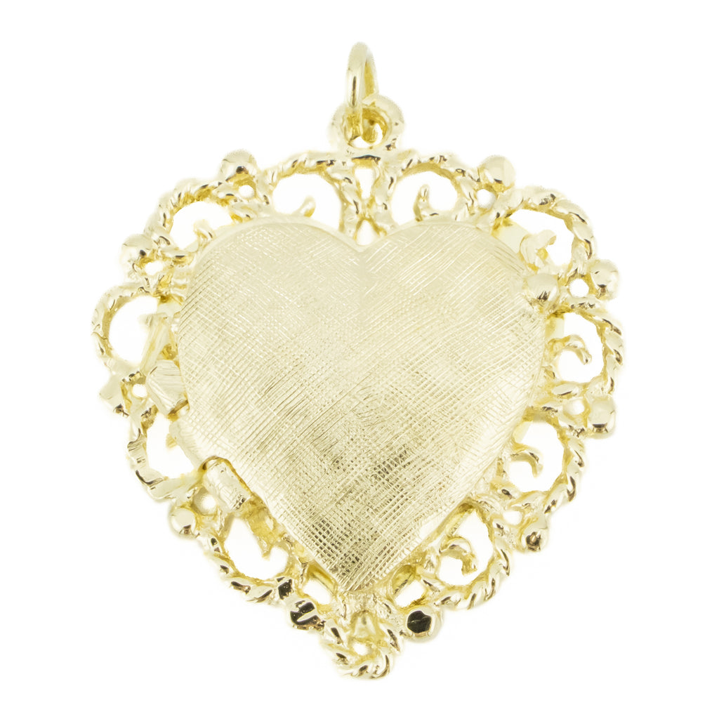 Heart Locket Gold Pendant in 14K Yellow Gold - 4 Grams