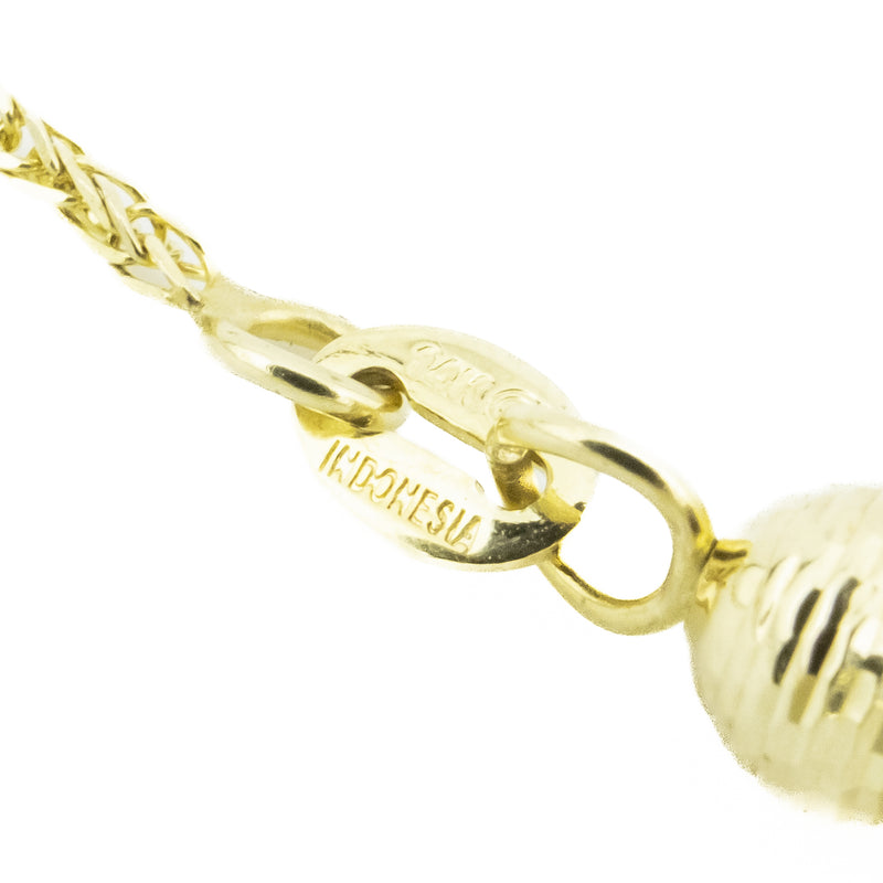 5mm Wide Bolo Beads 10"-4.5" Bracelet in 14K Yellow Gold - 4.7 grams