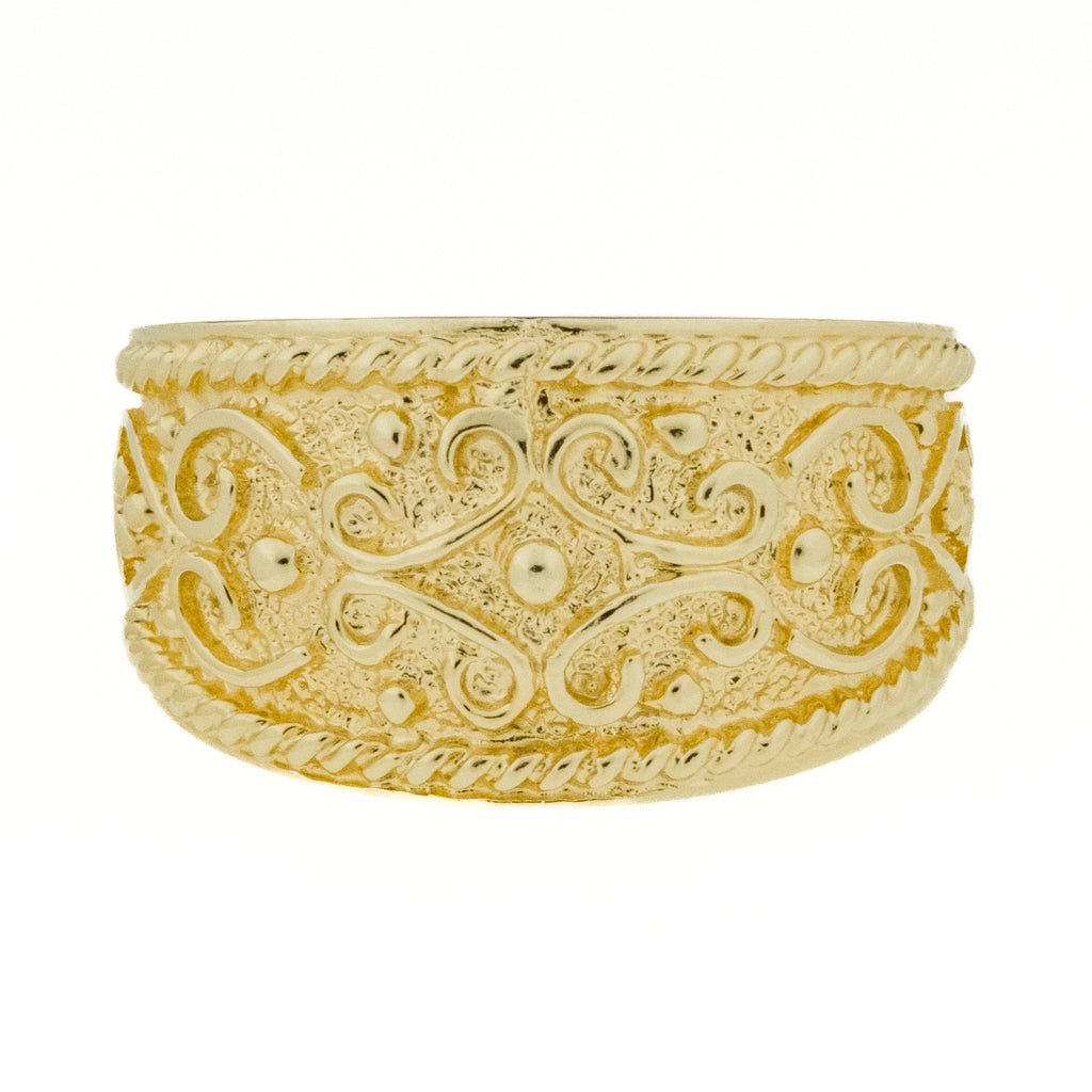 Filigree Gold Band in 14K Yellow Gold - Size 8.25