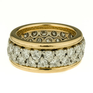 Tiffany & Co. 2.80ctw Multi Diamond Wedding Band Ring in 18K Yellow Gold and Platinum - Size 5.5
