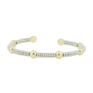 6mm Fashion Cuff Bracelet in 14K Two-Tone Gold - 11.8 Grams