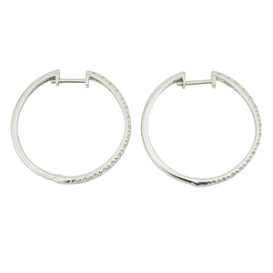 Lab 1.00ctw Diamond Hoop Earrings in 14K White Gold