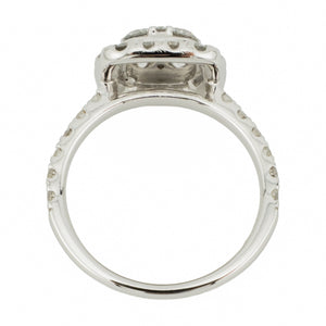 1.50ctw Diamond Cluster Engagement Ring in 14K White Gold -Size 7