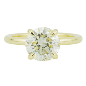 2.31ctw European J/I1 Diamond Solitaire Engagement Ring in 14K Yellow Gold - Size 6.75
