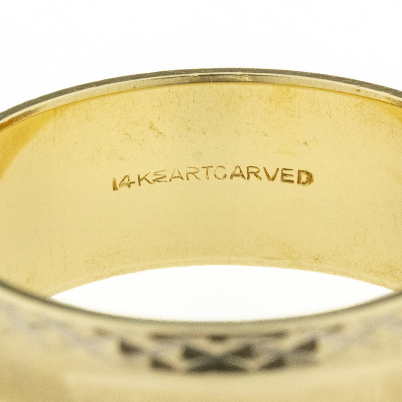 8mm Wide ArtCarved Gold Band in 14K Yellow Gold - Size 8.5