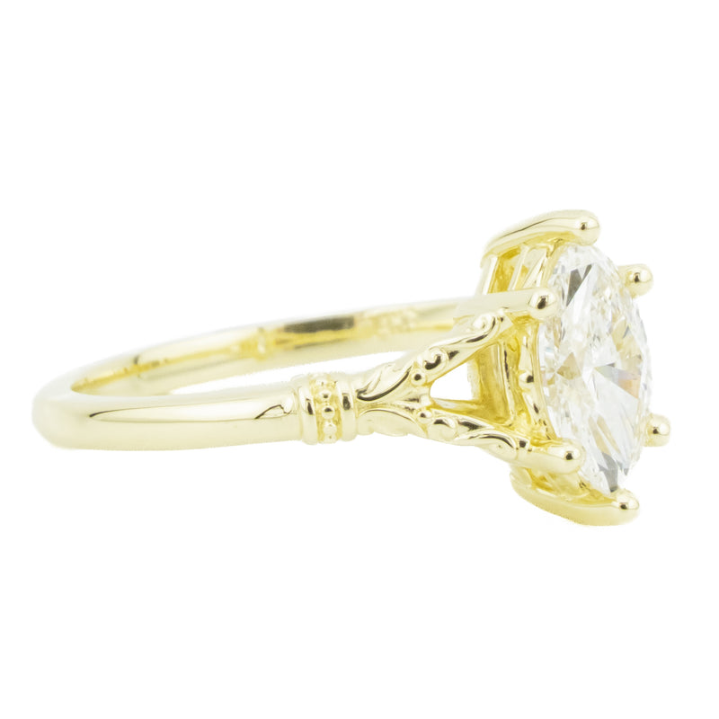 IGI Leo 0.80ct Marquise E/VS1 Diamond Solitaire Engagement Ring in 14K Yellow Gold - Size 7