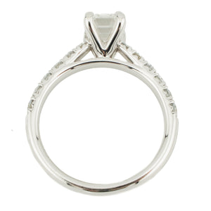 IGI Lab 1.46ctw Emerald Cut Diamond E/VS1 with Accents Engagement Ring in 14K White Gold - Size 7