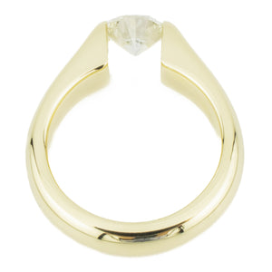 0.97ctw Round Brilliant J/SI1 Diamond Solitaire Engagement Ring in 14K Yellow Gold Size 5.5