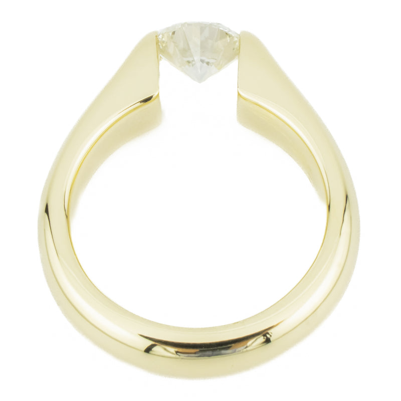 0.97ctw Round Brilliant J/SI1 Diamond Solitaire Engagement Ring in 14K Yellow Gold Size 5.5
