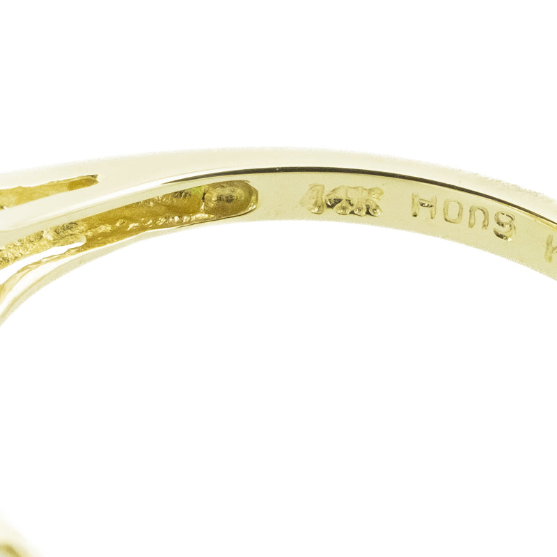 Oval Jade Cabochon & Diamond Accented Ring in 14K Yellow Gold - Size 7.25