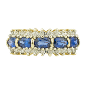 1.80ctw Lab Sapphire & Diamond Accented Gemstone Ring in 14K Yellow Gold - Size 8