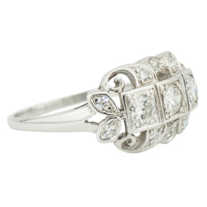 0.60ctw Vintage Diamond Fashion Ring in 14K White Gold - Size 7