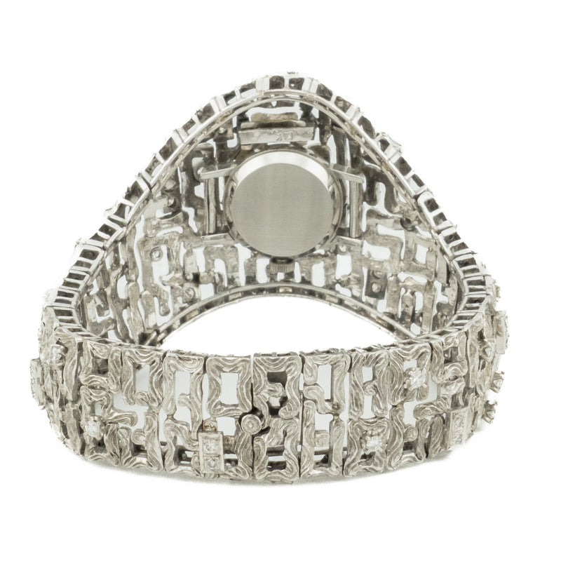 Vintage Omega Genève Diamond Accented Ladies Watch in 14K White Gold