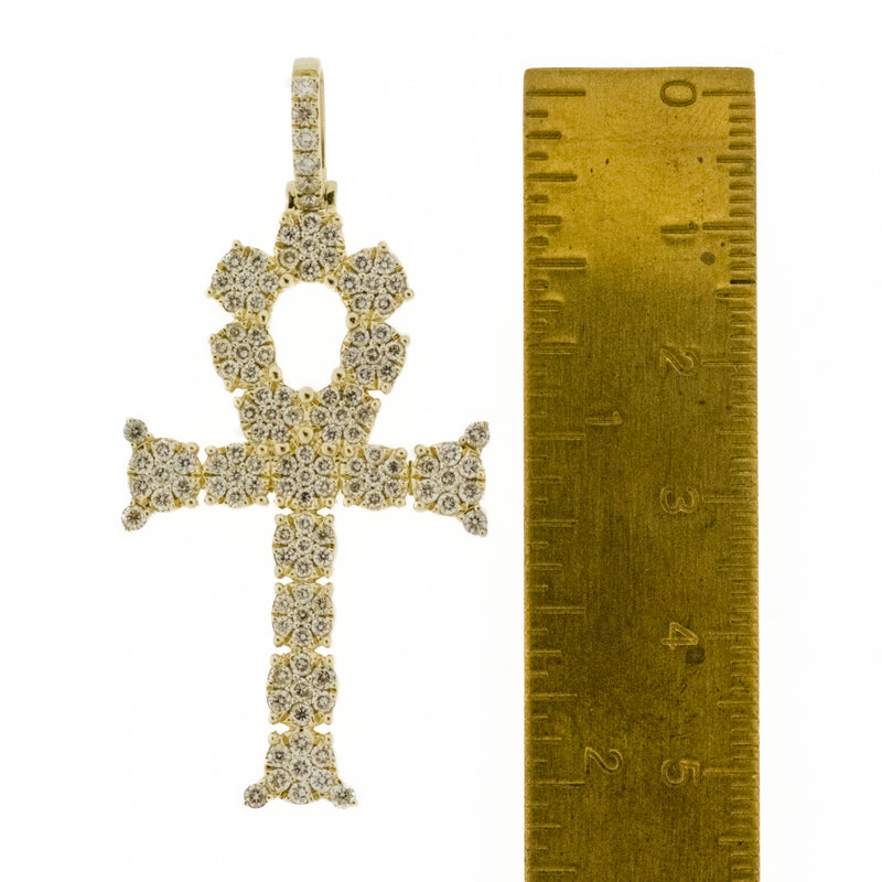 3.00ctw Diamond Accented Ankh Cross Pendant in 14K Yellow Gold