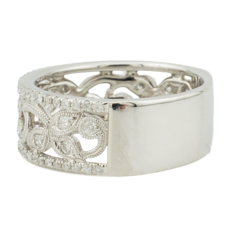 Neil Lane 0.60ctw Diamond Accented Wedding Band Ring in 14K White Gold - Size 8.5