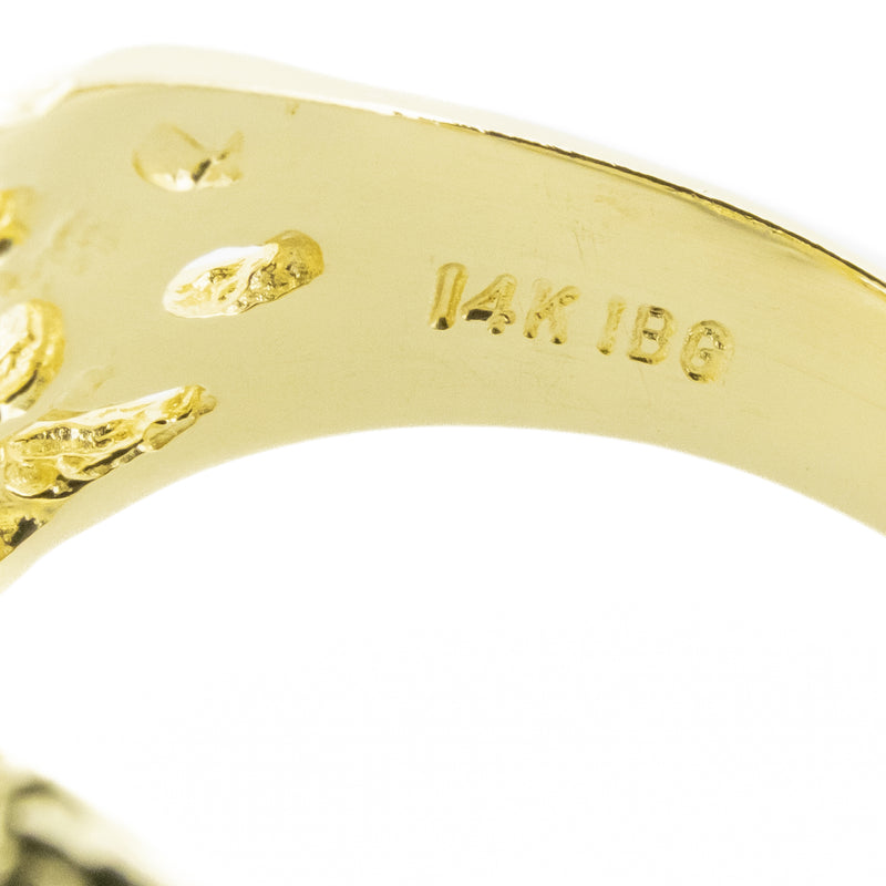 0.36ctw Diamond Accented Nugget Gent's Ring in 14K Yellow Gold -Size 10.75