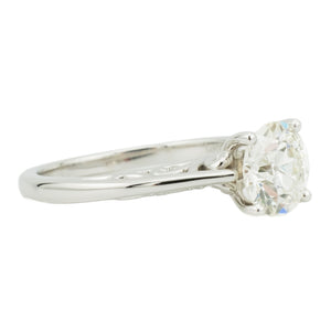 1.39ct European Cut J/SI1 Diamond Solitaire Engagement Ring in 14K White Gold