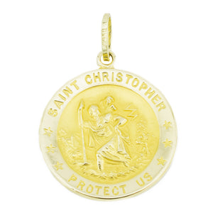 Saint Christopher Medal Pendant in 14K Yellow Gold -3.2 Grams