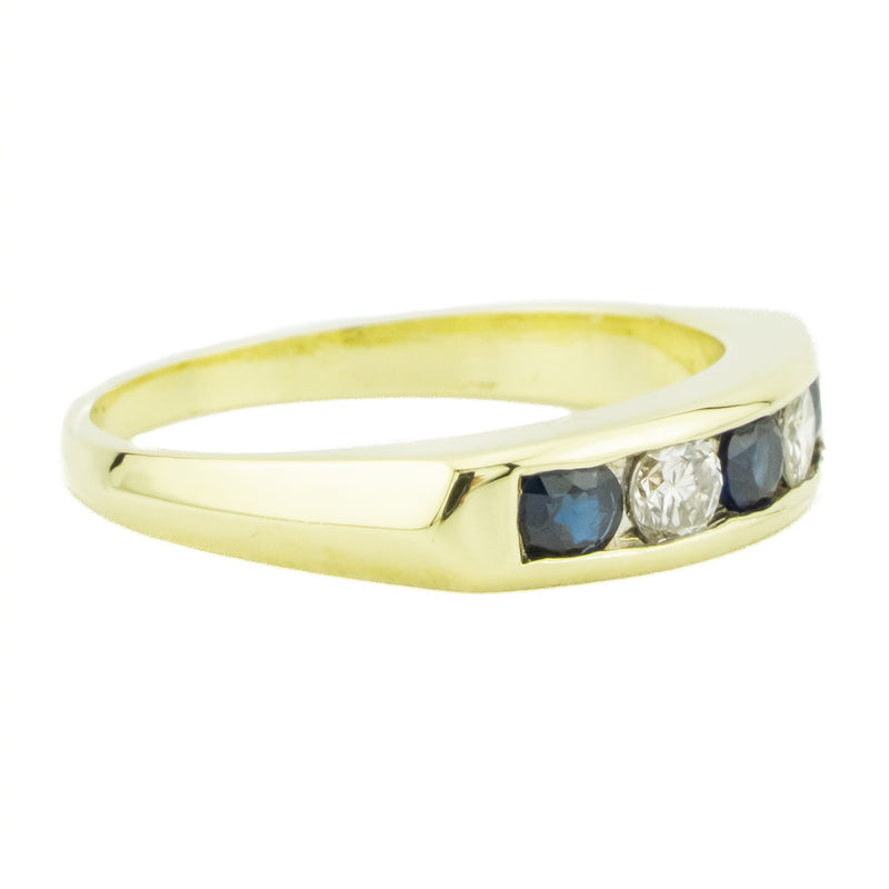 0.40ctw Sapphire Accented & Diamond Accented Gemstone Ring in 18K Yellow Gold - 6.75