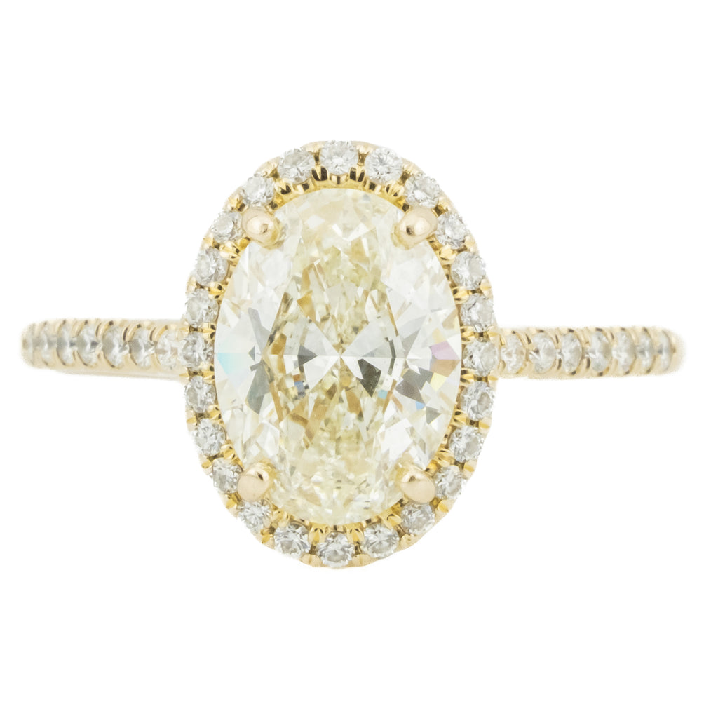 GIA 1.70ct Oval Diamond and Accented Engagement Ring in 14K Rose Gold - Size 8