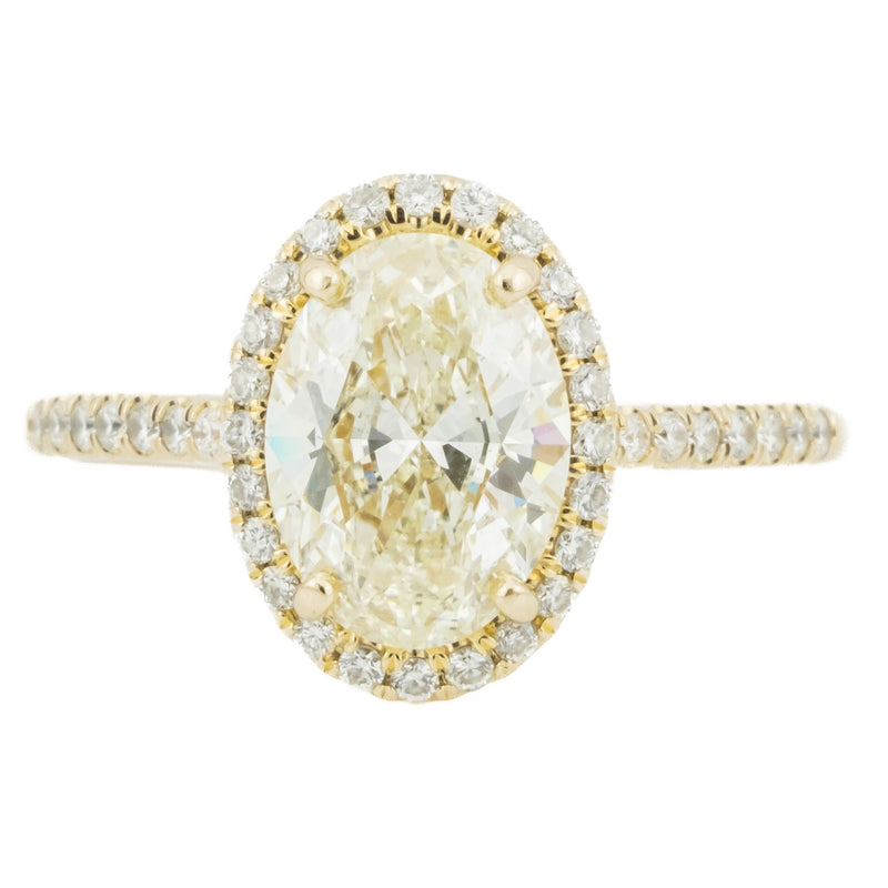 GIA 1.70ct Oval Diamond and Accented Engagement Ring in 14K Rose Gold - Size 8