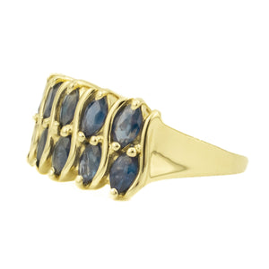 2.27ctw Sapphire Accented Ring in 10K Yellow Gold - Size 5.75