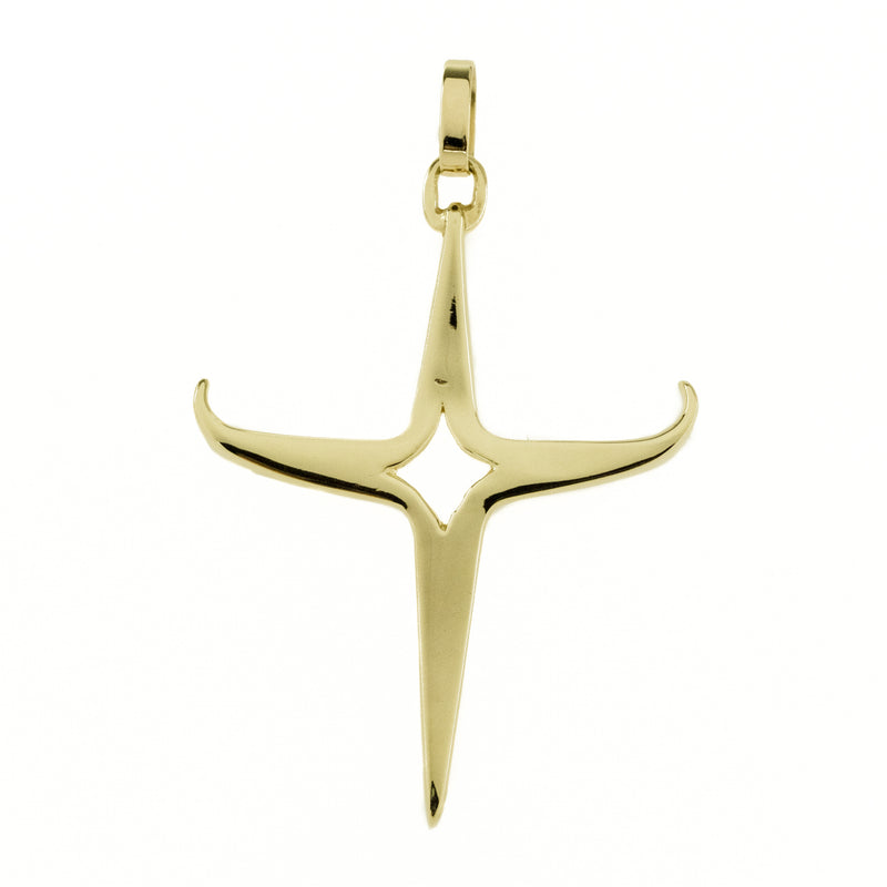 Gold Cross Pendant in 14K Yellow Gold