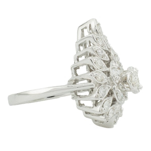 1.00ctw Diamond Cluster Fashion Ring in 14K White Gold - Size 6.75