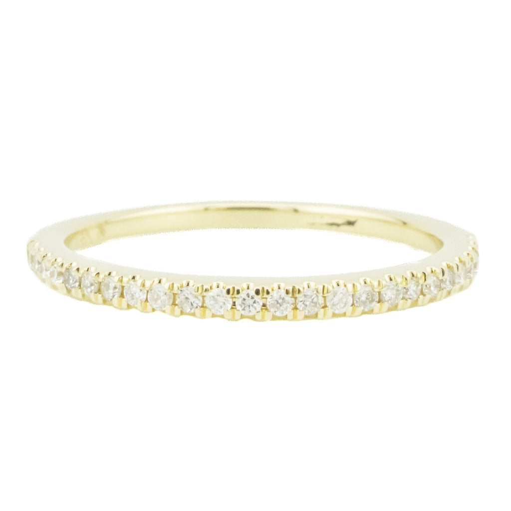 0.25ctw Diamond Accented Wedding Band Ring in 14K Yellow Gold - Size 6.75