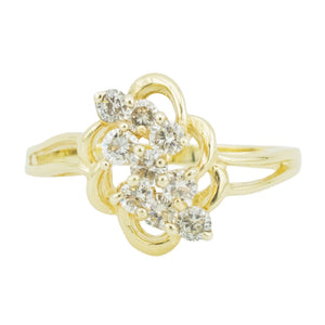 0.50ctw Diamond Cluster Lady's Ring in 14K Yellow Gold - Size 8.5