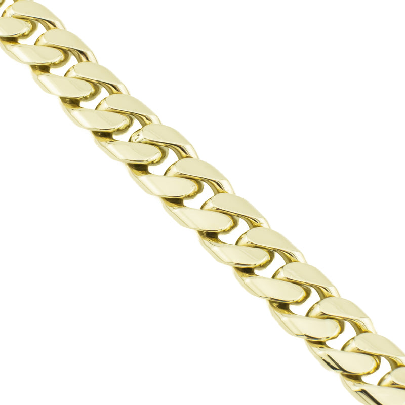 10mm Wide Solid Cuban Link 8.5" Bracelet in 10K Yellow Gold - 55.2 grams