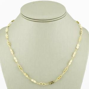 4mm Wide Fancy Fashion 17" Gold Chain in 14K Yellow Gold