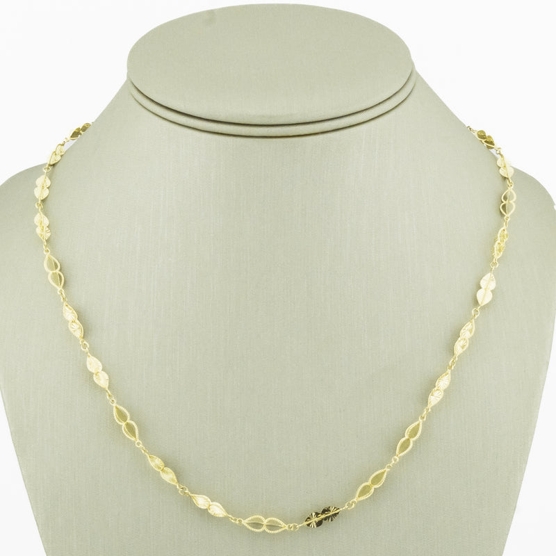 4mm Wide Fancy Fashion 17" Gold Chain in 14K Yellow Gold