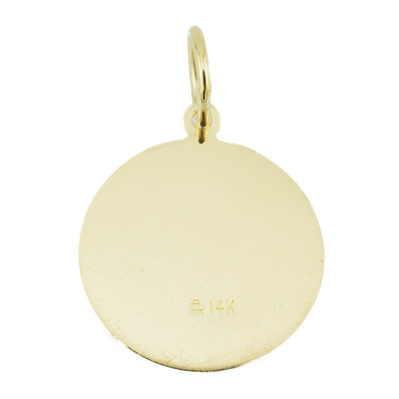 Saint Peregrine Medal Pendant in 14K Yellow Gold -2.7 Grams