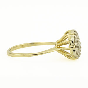 1.00ctw Diamond Cluster Lady's Ring in Two Tone 14K Gold - Size 7.5