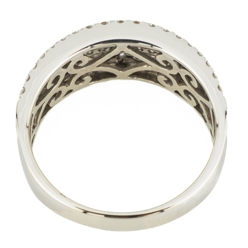 1.00ctw Diamond Cluster Fashion Ring in 14K White Gold - Size 8.25