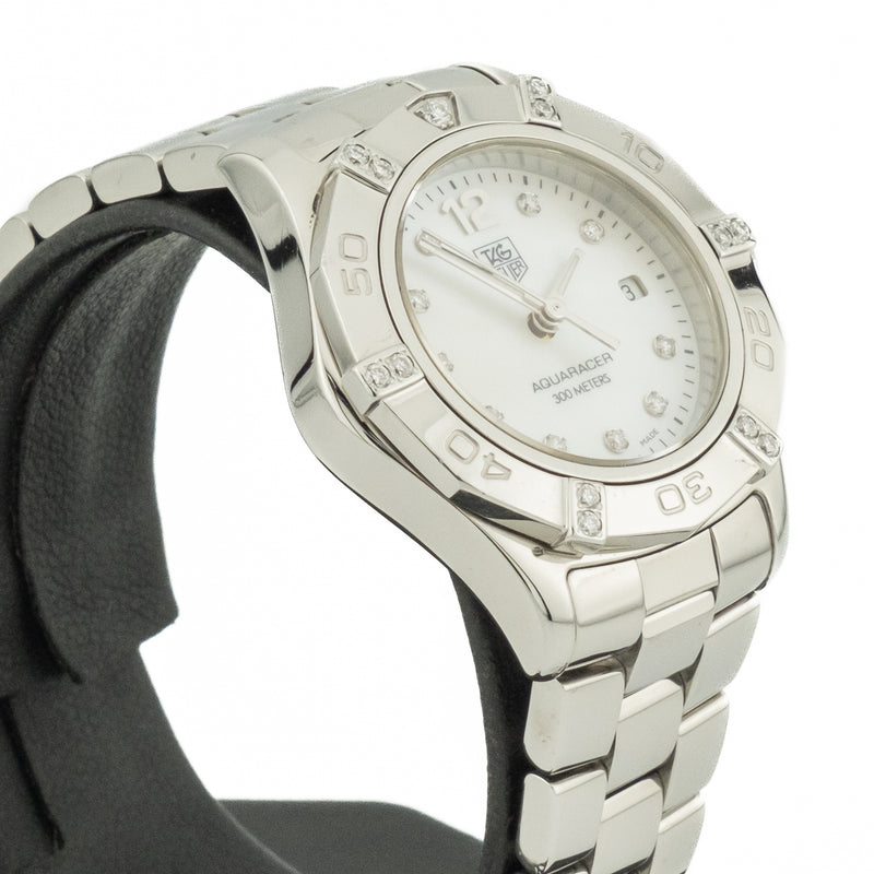 TAG Heuer Aquaracer White Mother of Pearl Stainless Steel Women's Watch - WAF141G