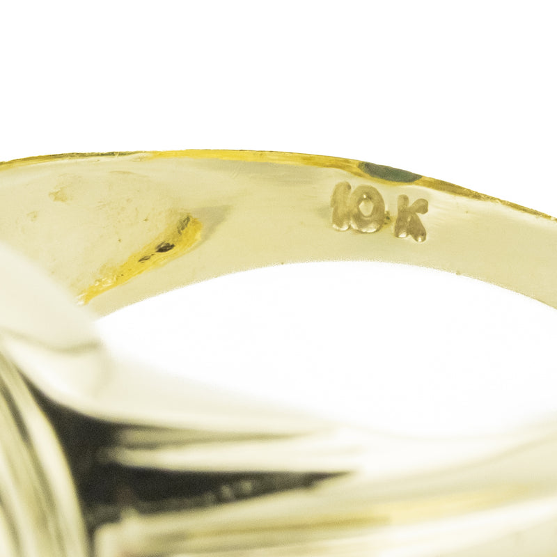 Jade Scarab Solitaire Ring in 10K Yellow Gold - Size 6.75