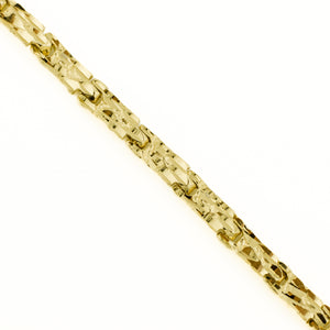 4mm Wide Nugget Link 6.75" Bracelet in 14K Yellow Gold