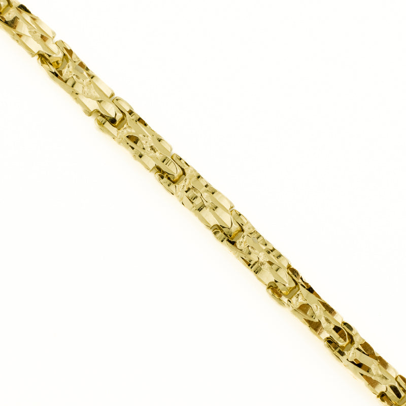 4mm Wide Nugget Link 6.75" Bracelet in 14K Yellow Gold