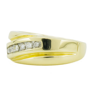0.20ctw Round Diamond Men's Wedding Band Ring in 14K Yellow Gold - Size 9