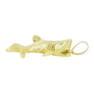 Gold Shark Pendant in 14K Yellow Gold - 13 Grams
