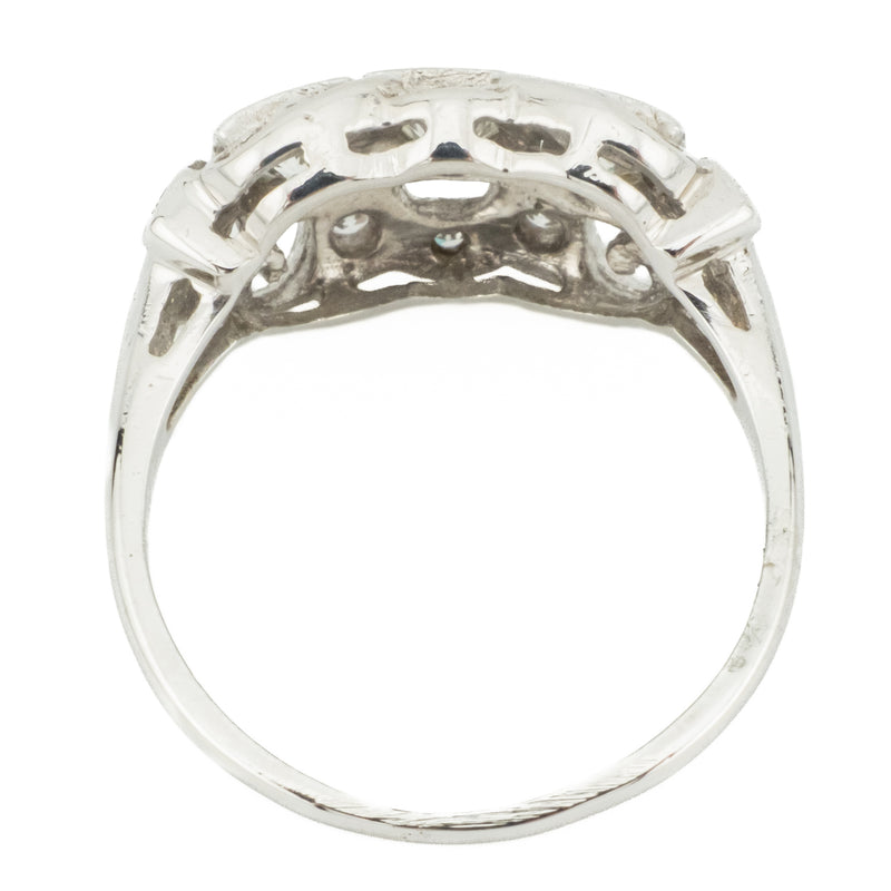 0.60ctw Vintage Diamond Fashion Ring in 14K White Gold - Size 7