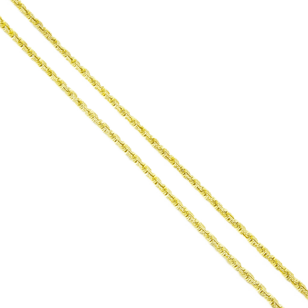 2.7mm Wide Fancy Rope 18" Chain Necklace in 14K Yellow Gold - 12 Grams