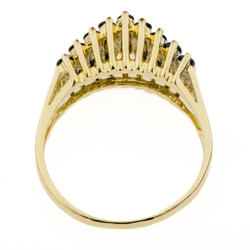 0.60ctw Sapphire and 0.25ctw Diamond Accents Ring in 14K Yellow Gold - Size 7.25