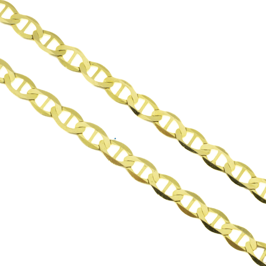 4mm Wide Mariner Link 22" Chain Necklace in 14K Yellow Gold