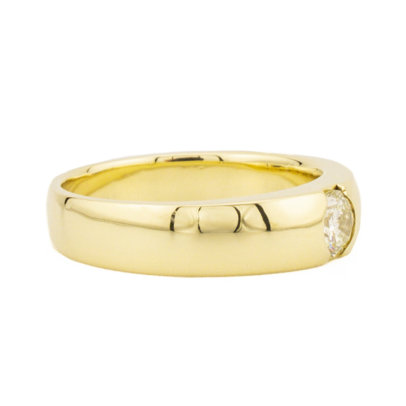 0.27ctw Round Diamond Solitaire Wedding Band Ring in 18K Yellow Gold - 5.75