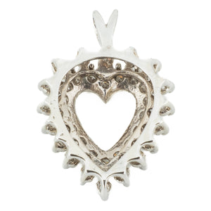 1.00ctw Diamond Accented Heart Pendant in 14K White Gold - Chain Not Included
